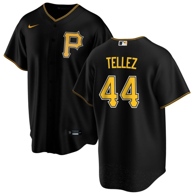 Men's Pittsburgh Pirates #44 Rowdy Tellez Black Cool Base Stitched Baseball Jersey